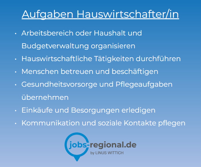 Aufgaben - Ausbildungsberuf Hauswirtschafter