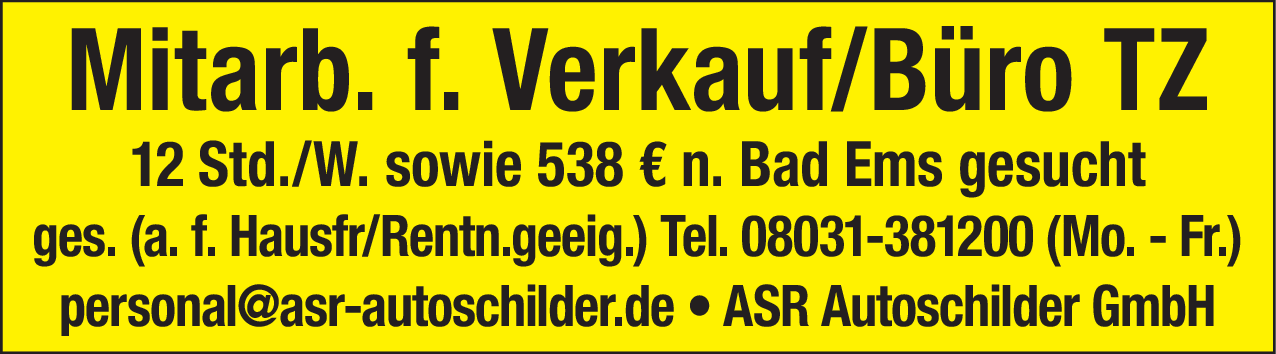 Mitarbeiter für Verkauf/Büro (m/w/d)