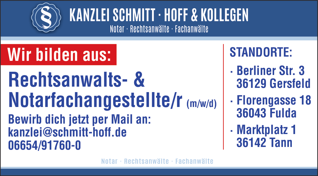 Rechtsanwalts- & Notarfachangestellte/r (m/w/d)
