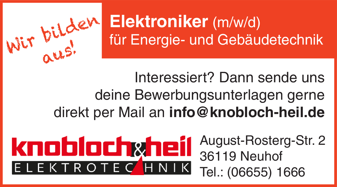 Elektroniker (m/w/d) für Energie- und Gebäudetechnik