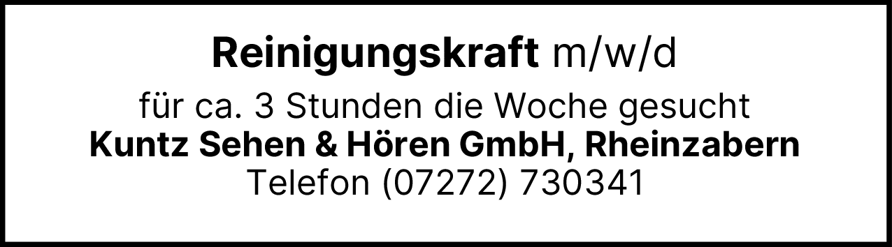 Reinigungskraft (m/w/d)