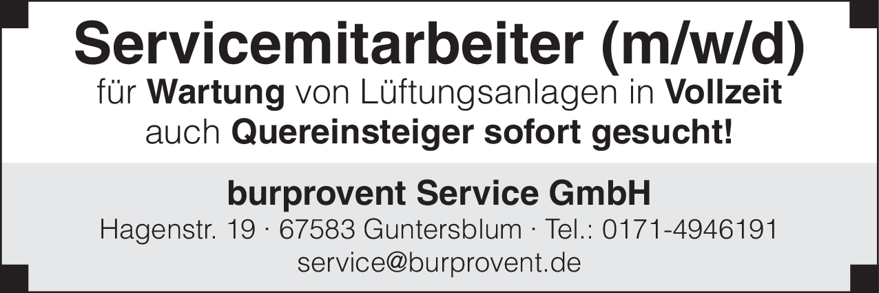 Servicemitarbeiter (m/w/d)