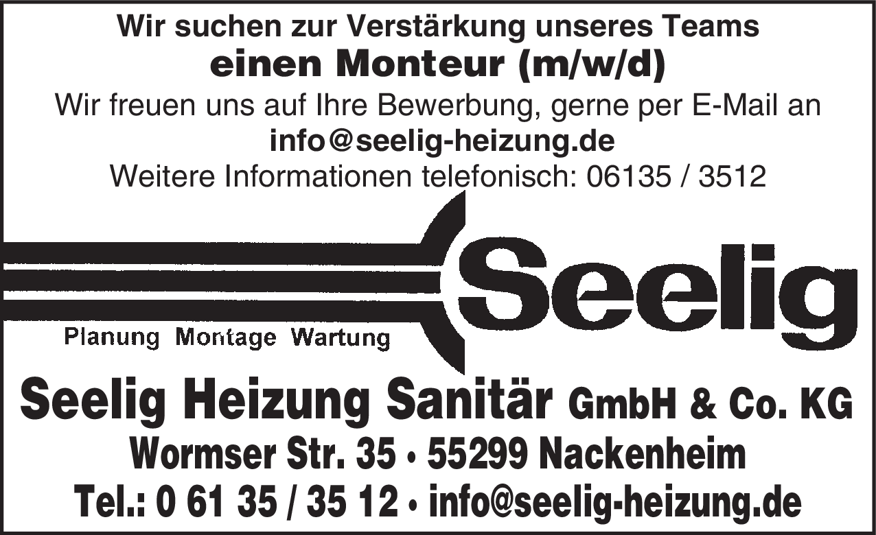 Monteur (m/w/d)