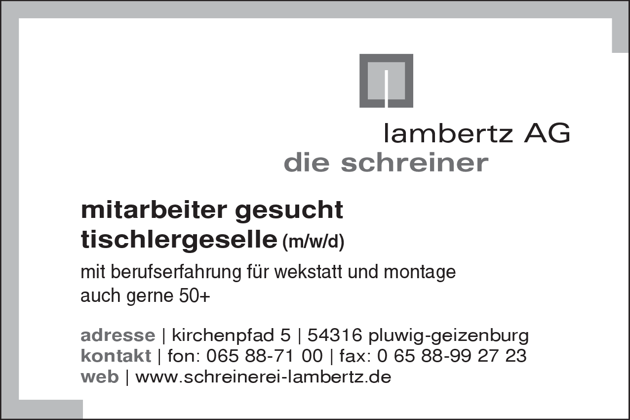 Tischlergeselle (m/w/d)