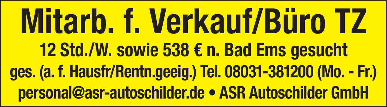 Mitarbeiter für Verkauf/Büro (m/w/d)