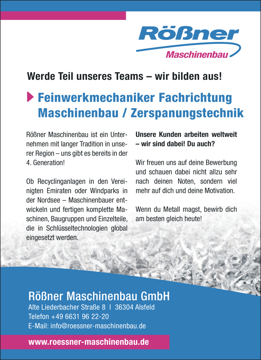Feinwerkmechaniker Fachrichtung Maschinenbau / Zerspanungstechnik (m/w/d)