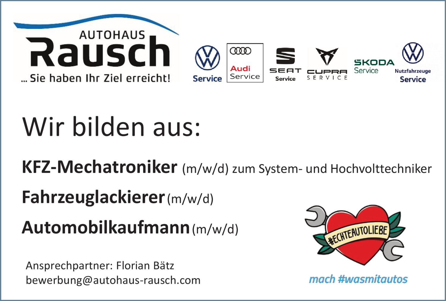 Kfz-Mechatroniker (m/w/d) zum System- und Hochvolttechniker
