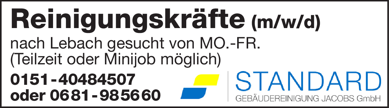 Reinigungskräfte (m/w/d)