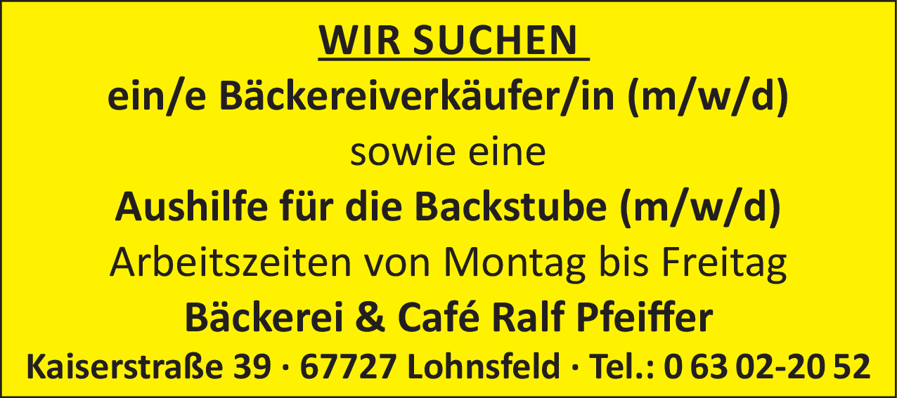 Bäckereiverkäufer/in (m/w/d)