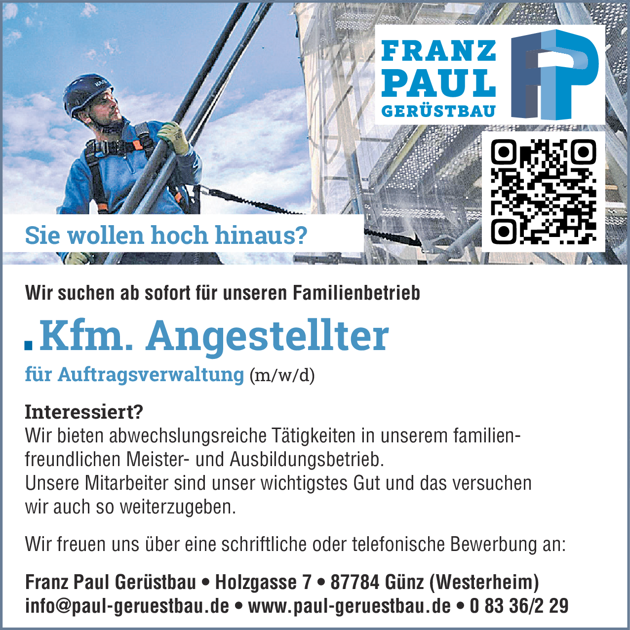 Kfm. Angestellter für Auftragsverwaltung (m/w/d)