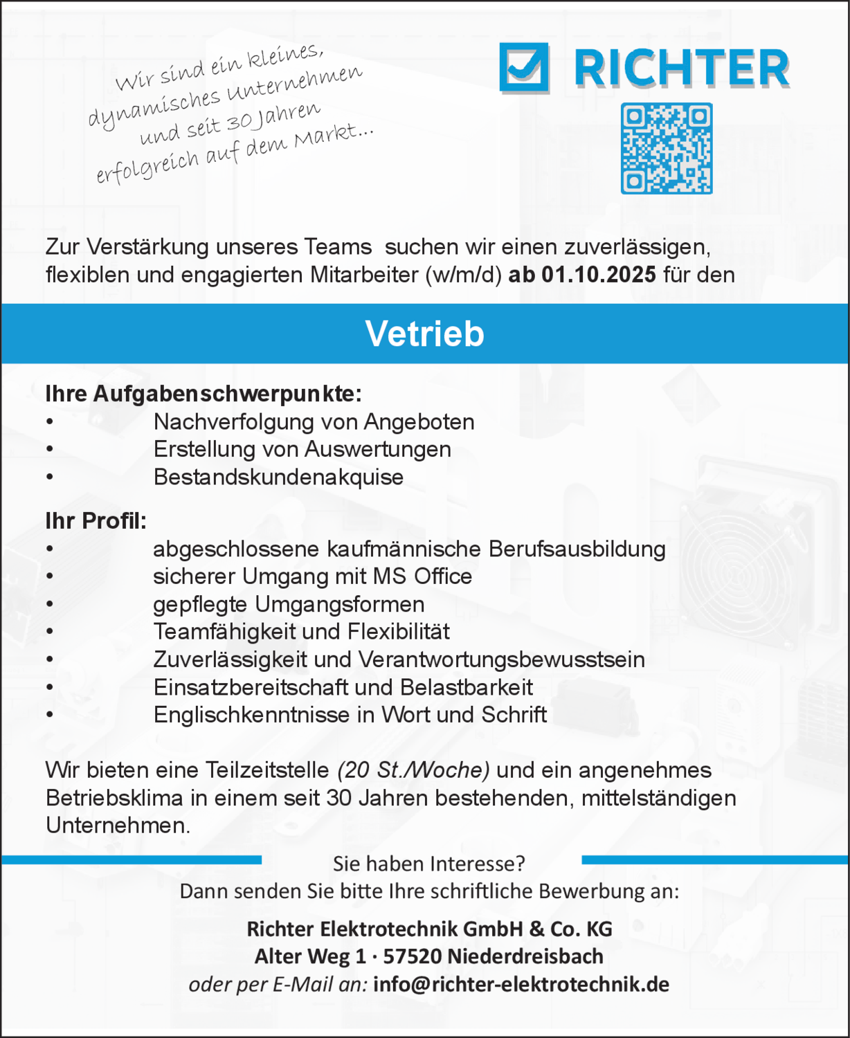 Mitarbeiter Vertrieb (m/w/d)