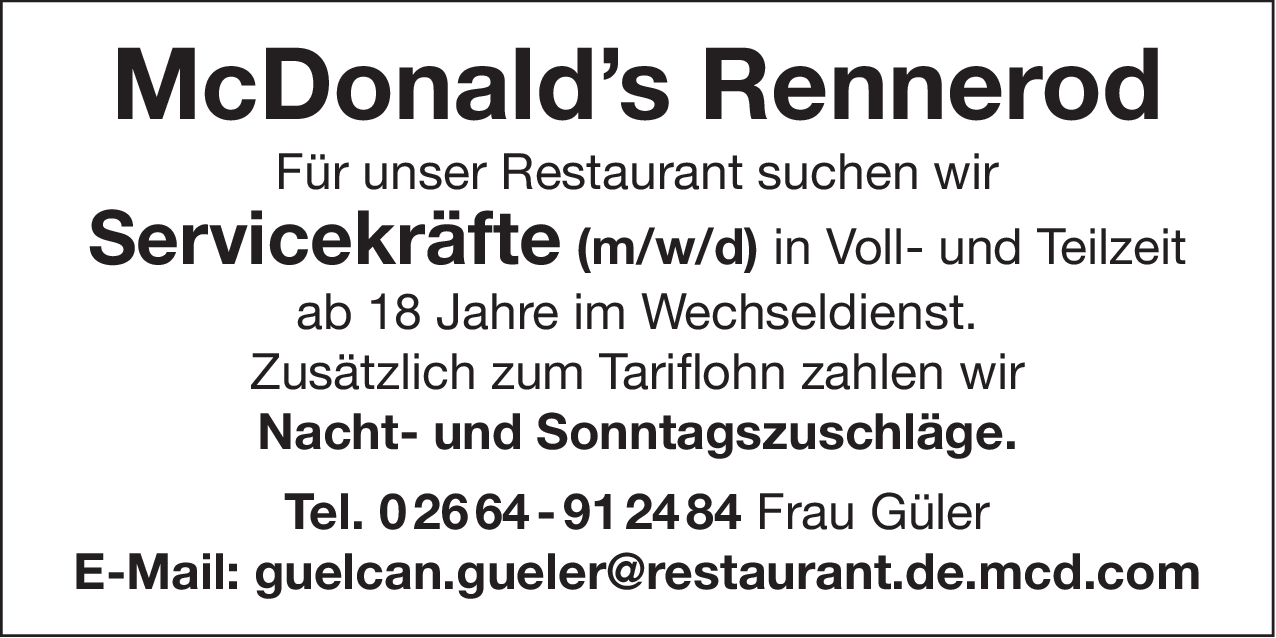 Servicekraft (m/w/d)