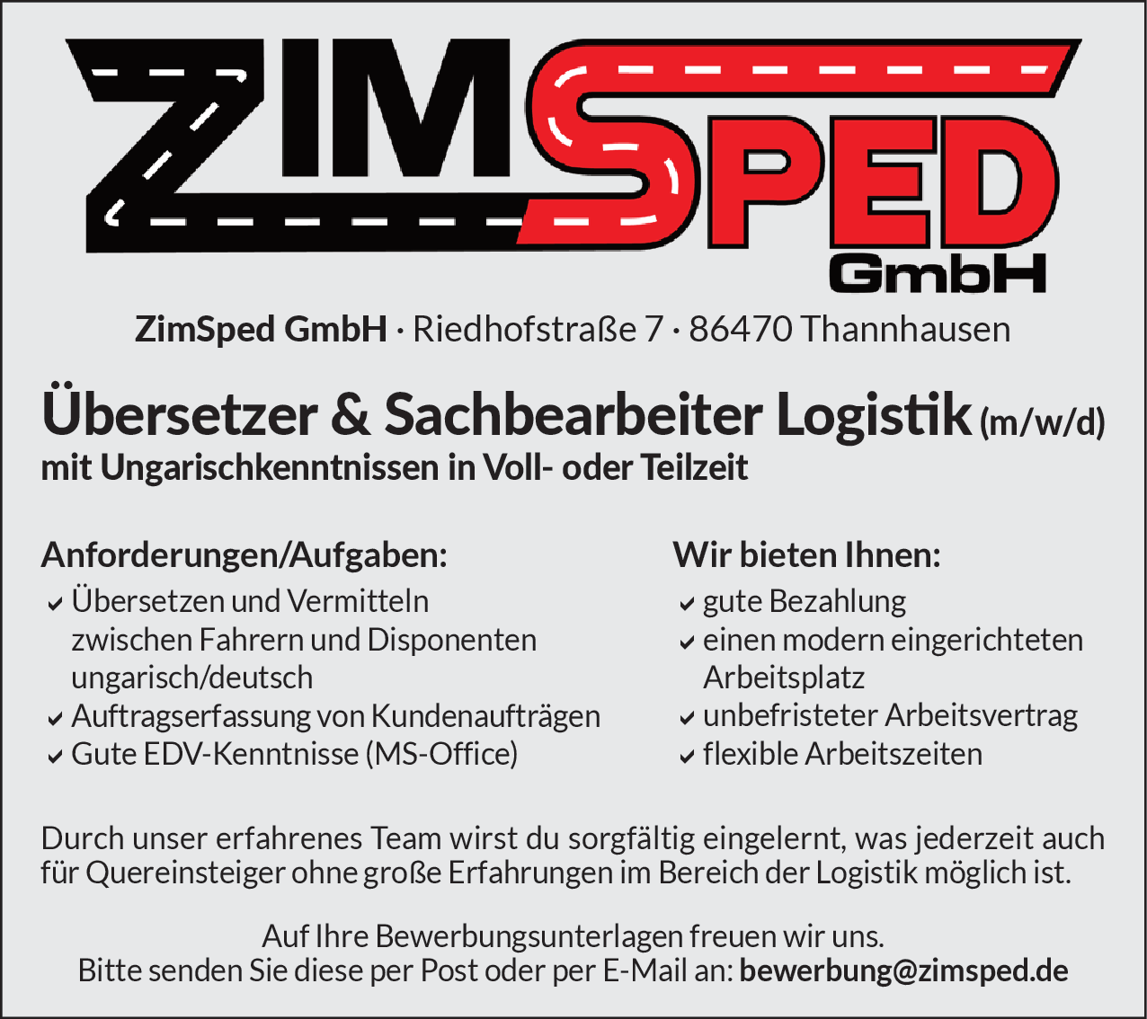 Übersetzer & Sachbearbeiter Logistik (m/w/d)