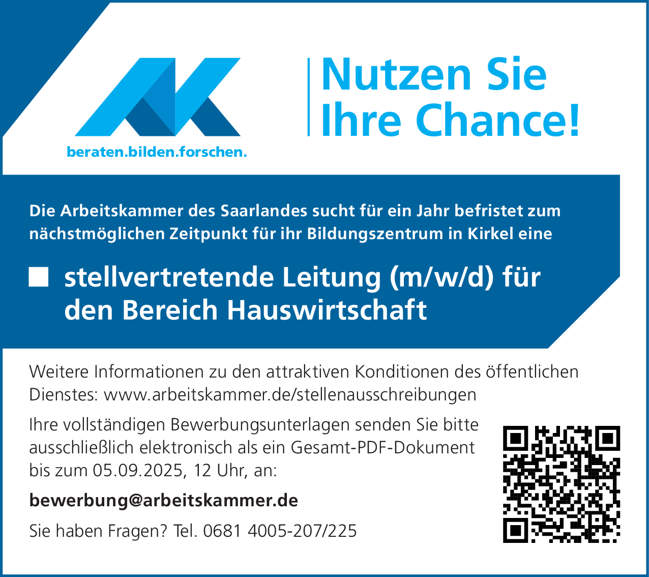 Stellvertretende Leitung (m/w/d) für den Bereich Hauswirtschaft