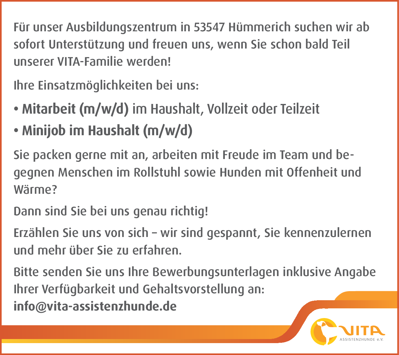 Mitarbeit im Haushalt (m/w/d)