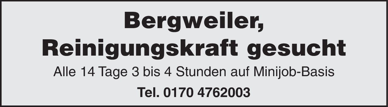 Reinigungskraft (m/w/d)