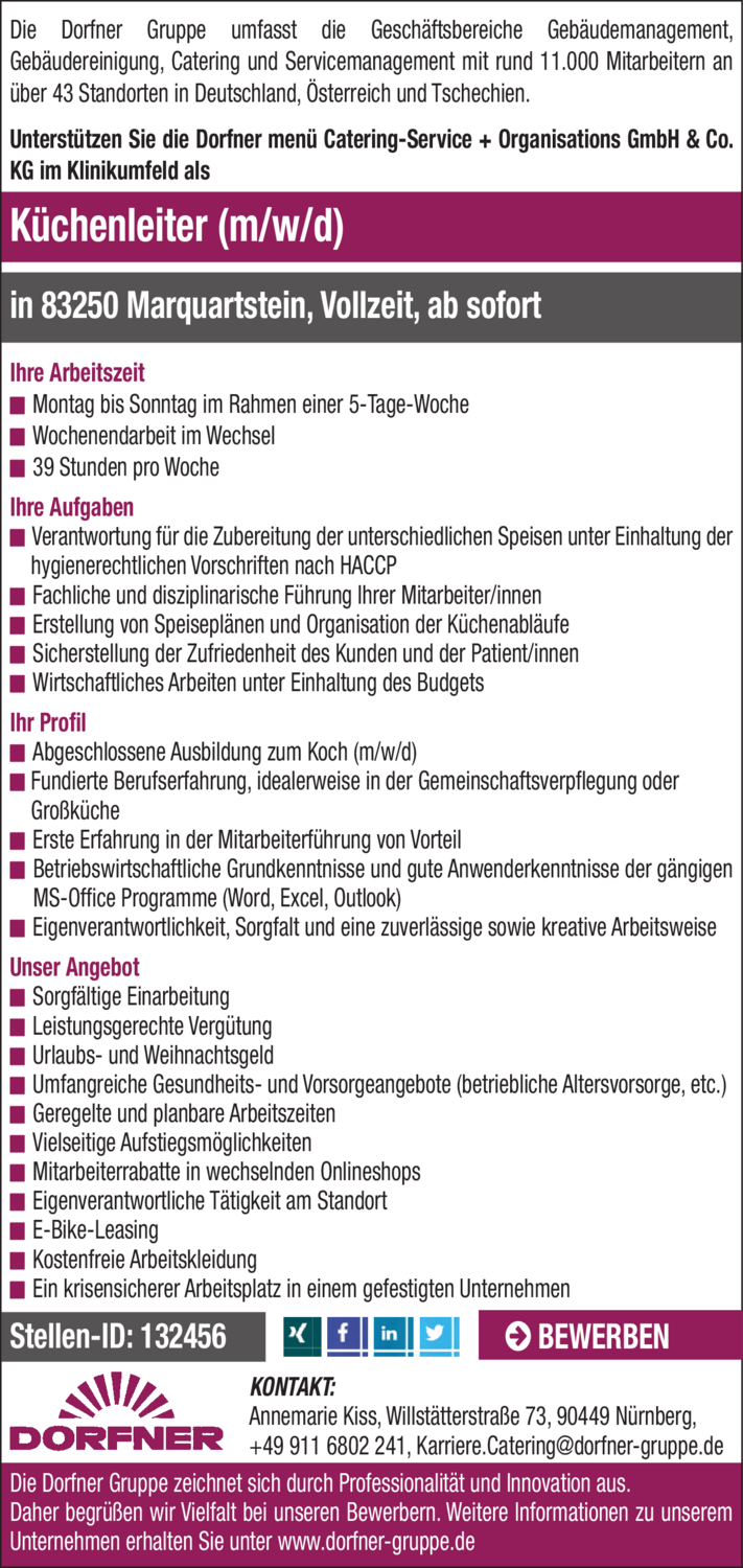 Küchenleiter (m/w/d)
