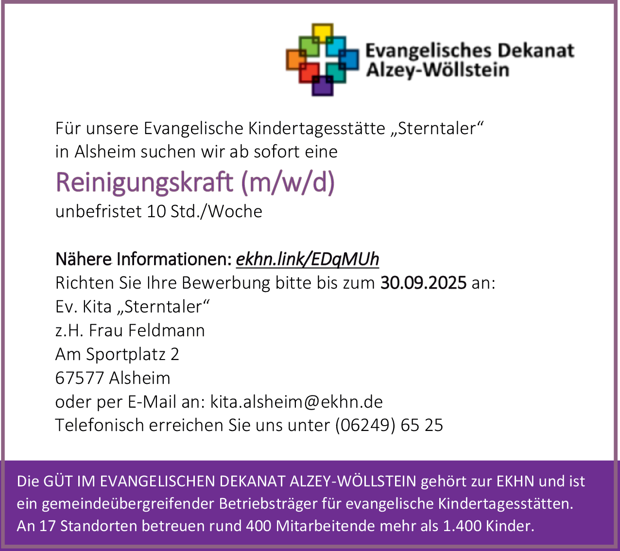 Reinigungskraft (m/w/d)