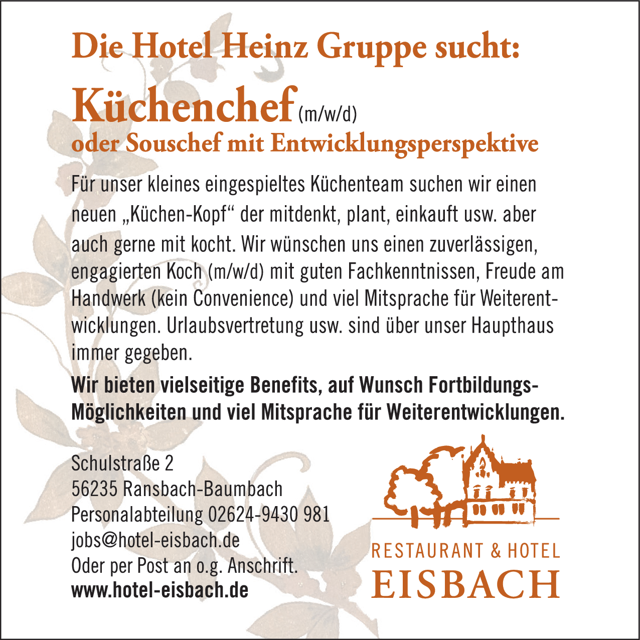 Küchenchef (m/w/d)