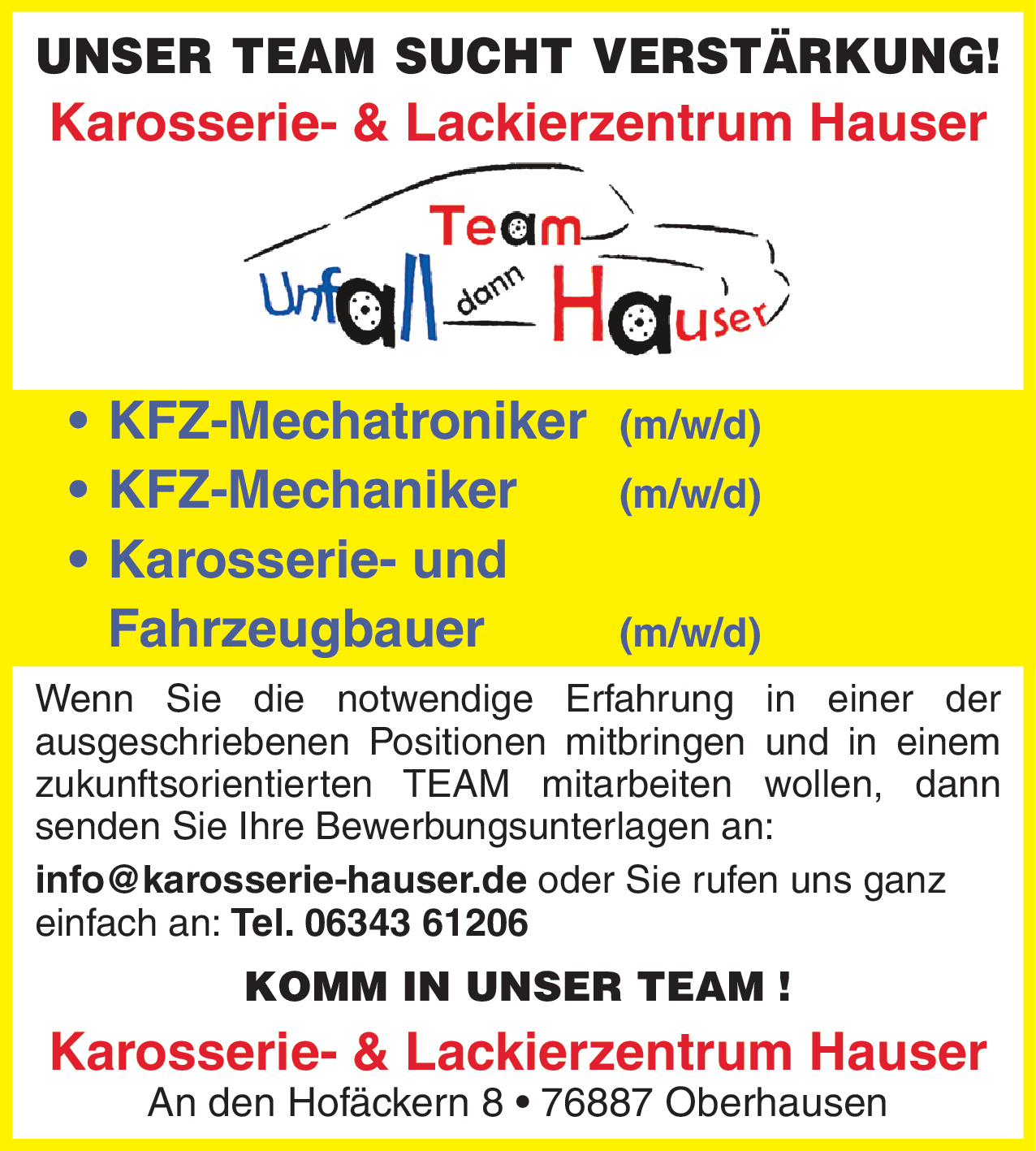 Karosserie- und Fahrzeugbauer (m/w/d)