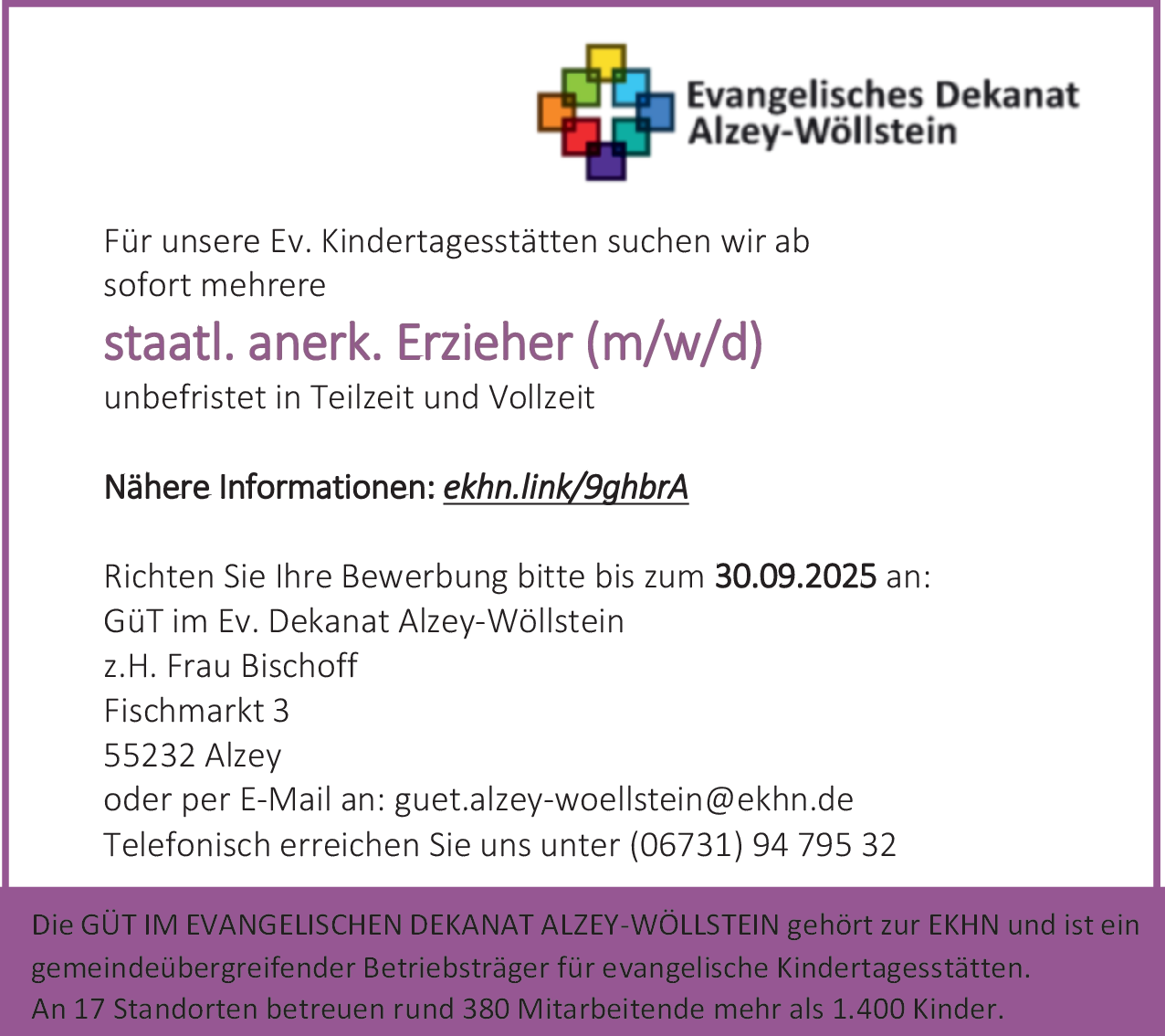 staatl. anerk. Erzieher (m/w/d)