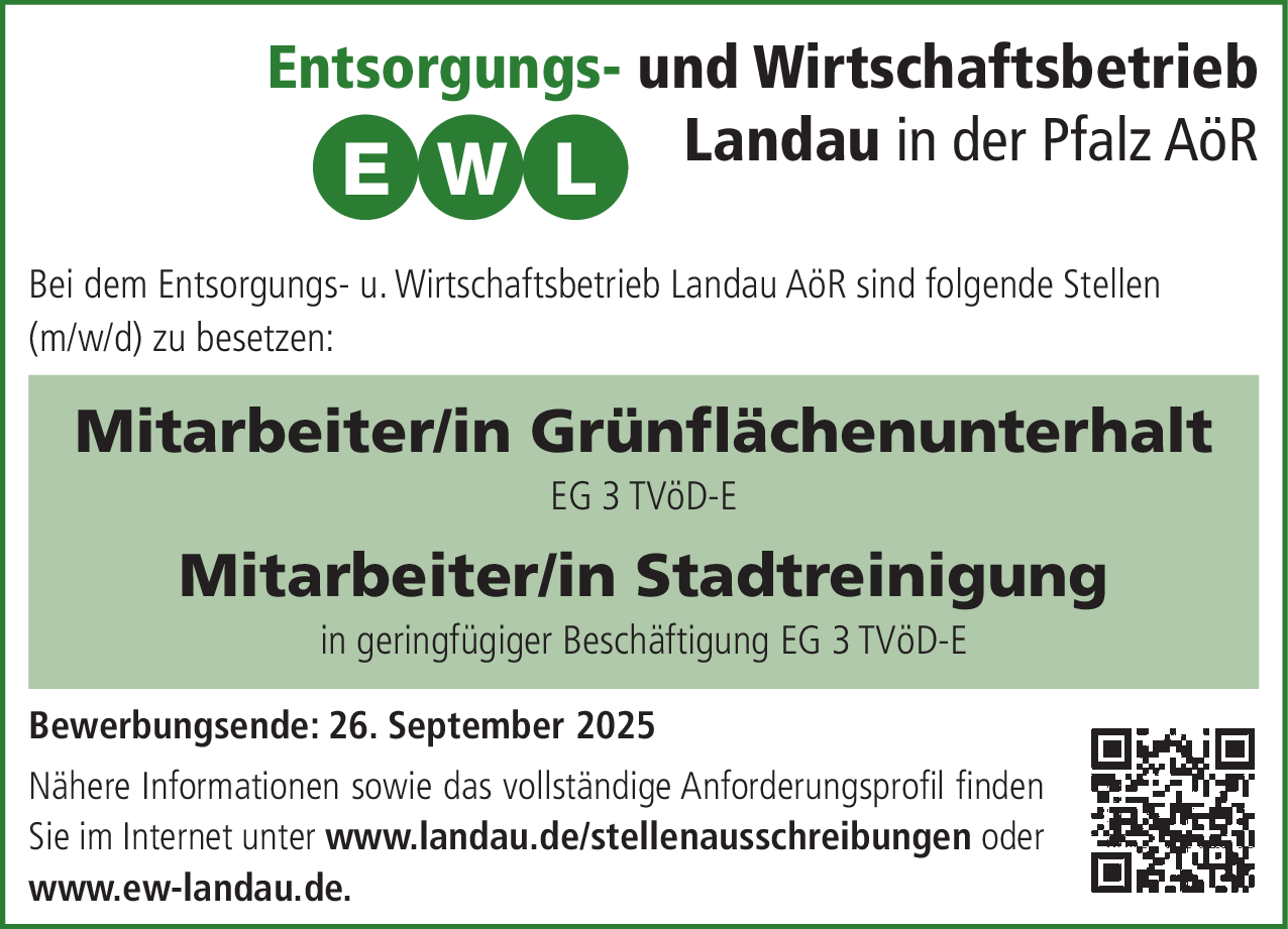 Mitarbeiter/in Stadtreinigung (m/w/d)