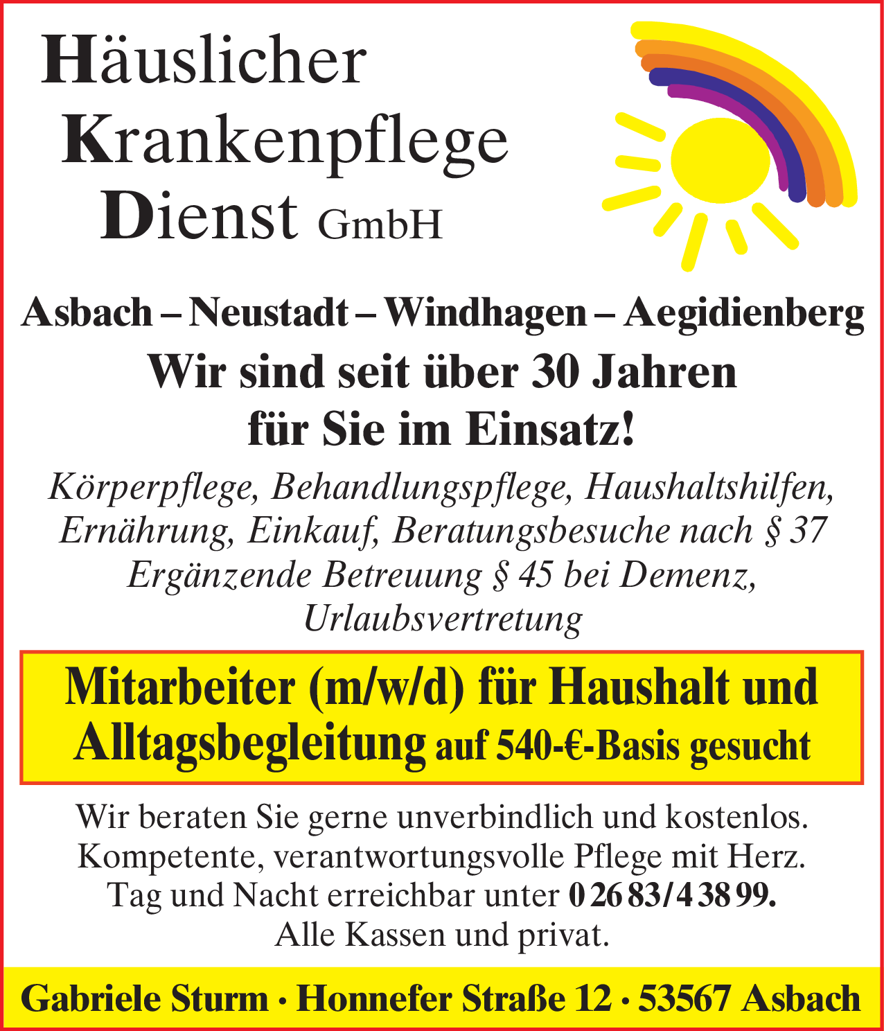 Mitarbeiter (m/w/d) für Haushalt und Alltagsbegleitung