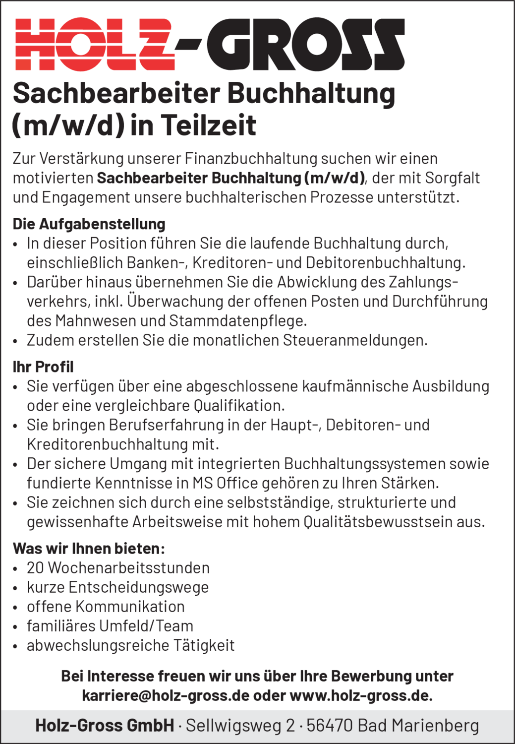 Sachbearbeiter Buchhaltung (m/w/d)