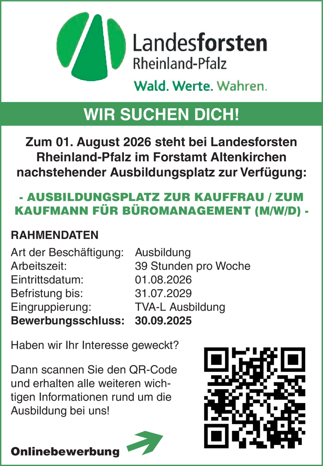 Ausbildungsplatz zur Kauffrau / zum Kaufmann für Büromanagement (m/w/d)