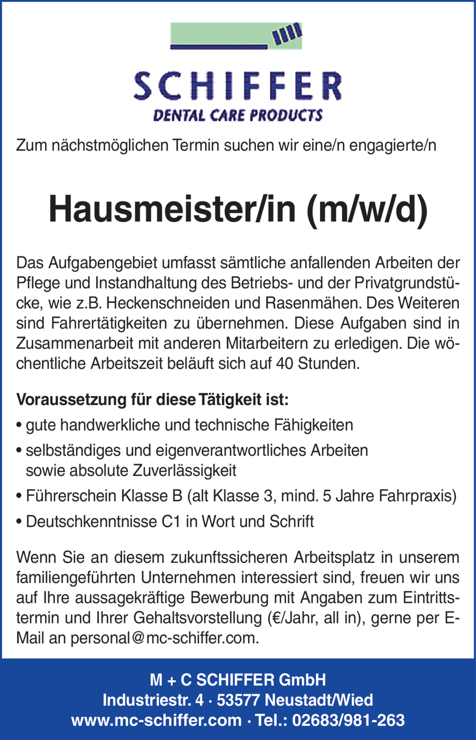 Hausmeister/in (m/w/d)