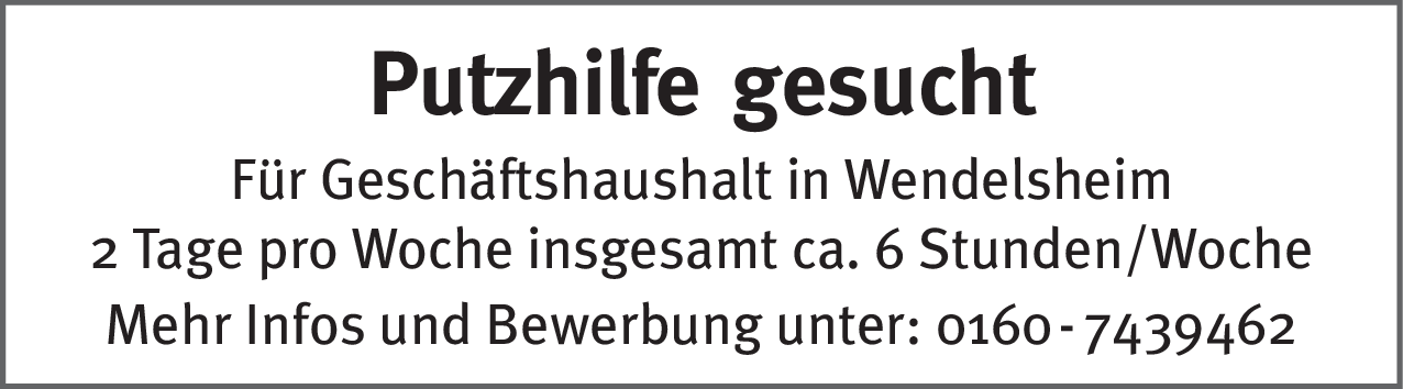 Putzhilfe (m/w/d)