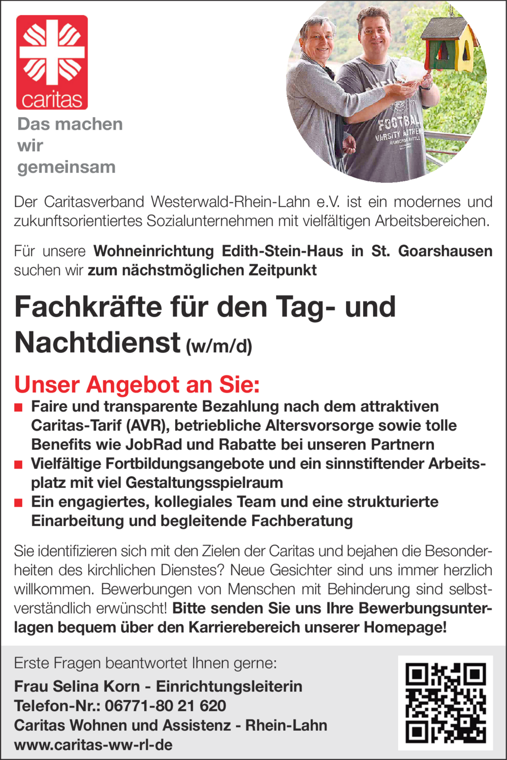 Fachkräfte für den Tag- und Nachtdienst (w/m/d)