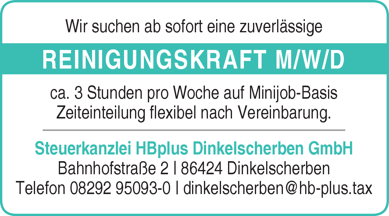 Reinigungskraft (m/w/d)