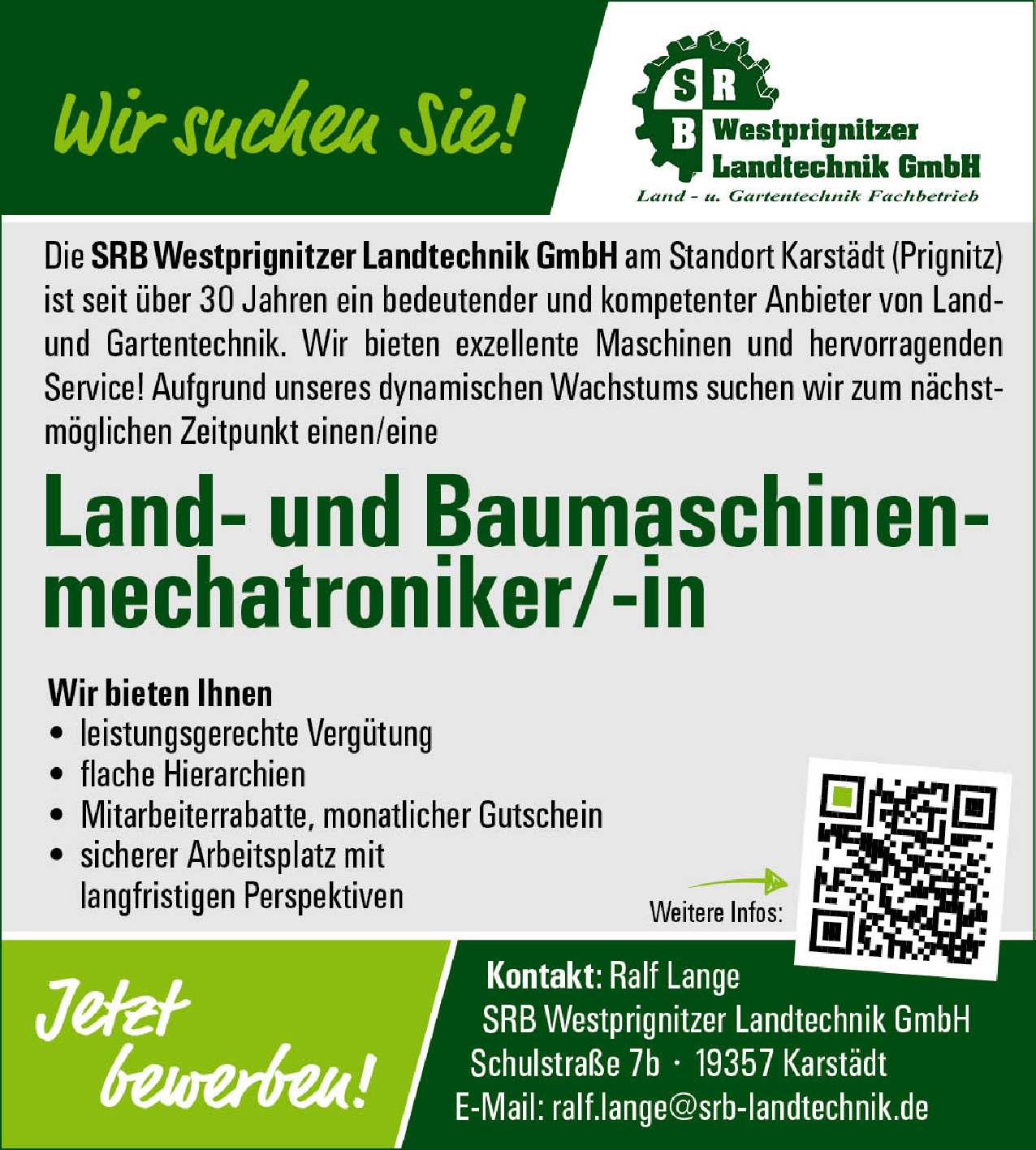 Land- und Baumaschinenmechatroniker/-in (m/w/d)