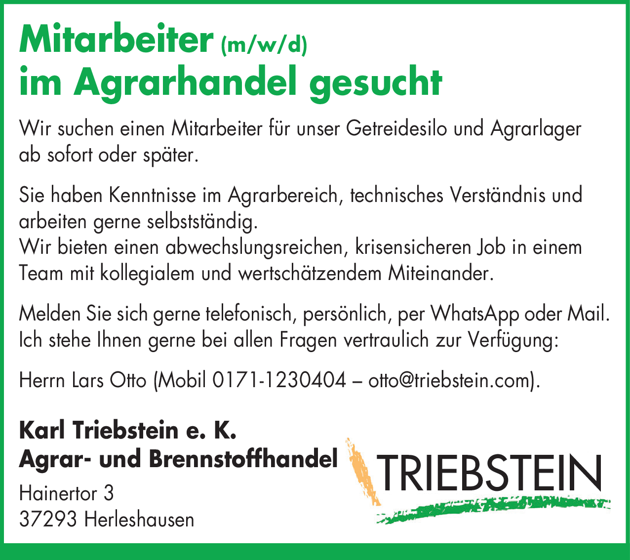 Mitarbeiter (m/w/d)