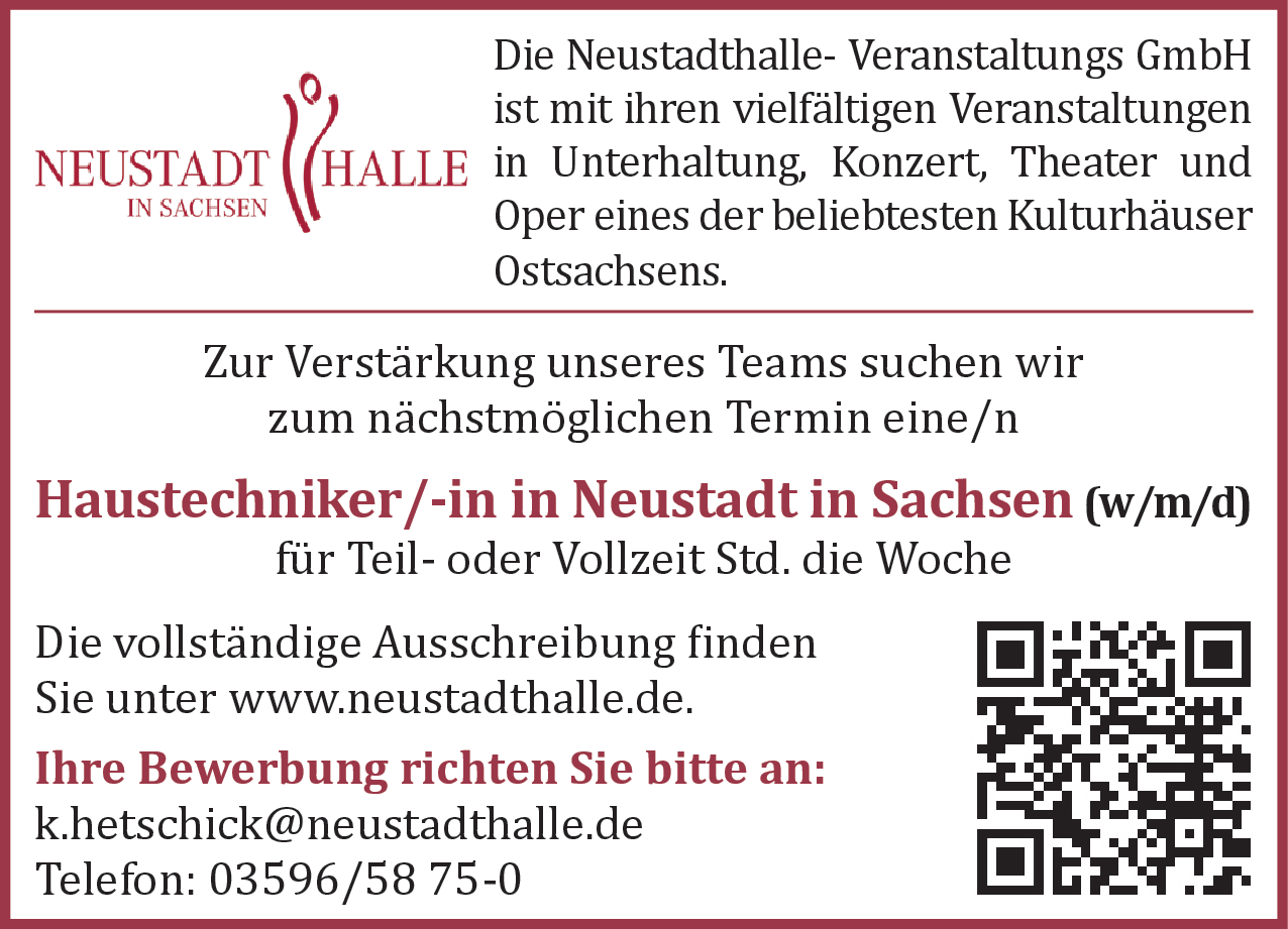 Haustechniker/-in in Neustadt in Sachsen (w/m/d)