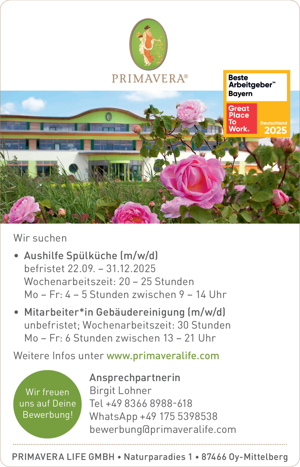 Mitarbeiter*in Gebäudereinigung (m/w/d)