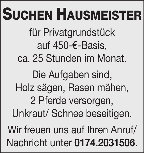 Hausmeister (m/w/d)