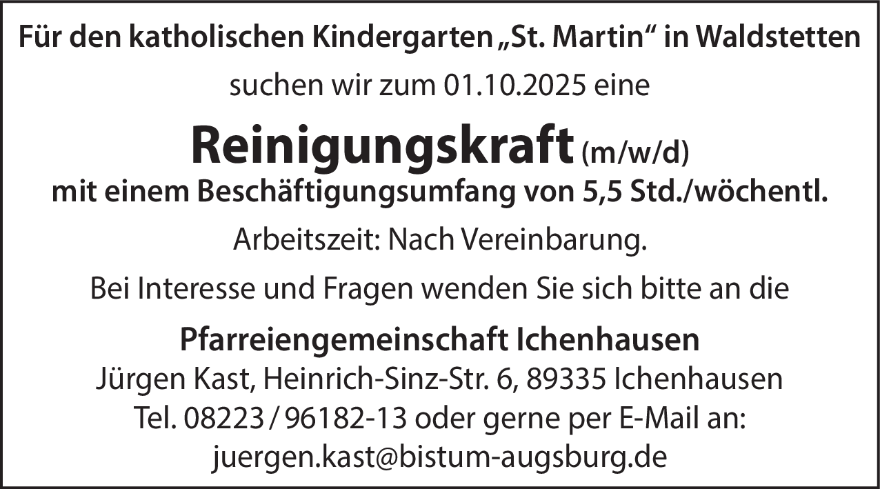 Reinigungskraft (m/w/d)