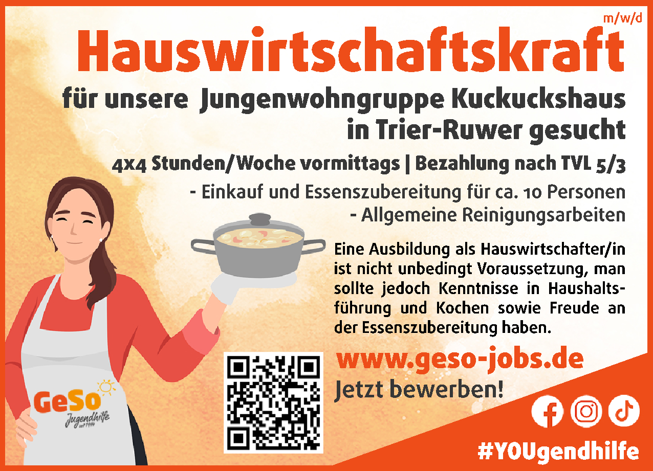 Hauswirtschaftskraft (m/w/d)