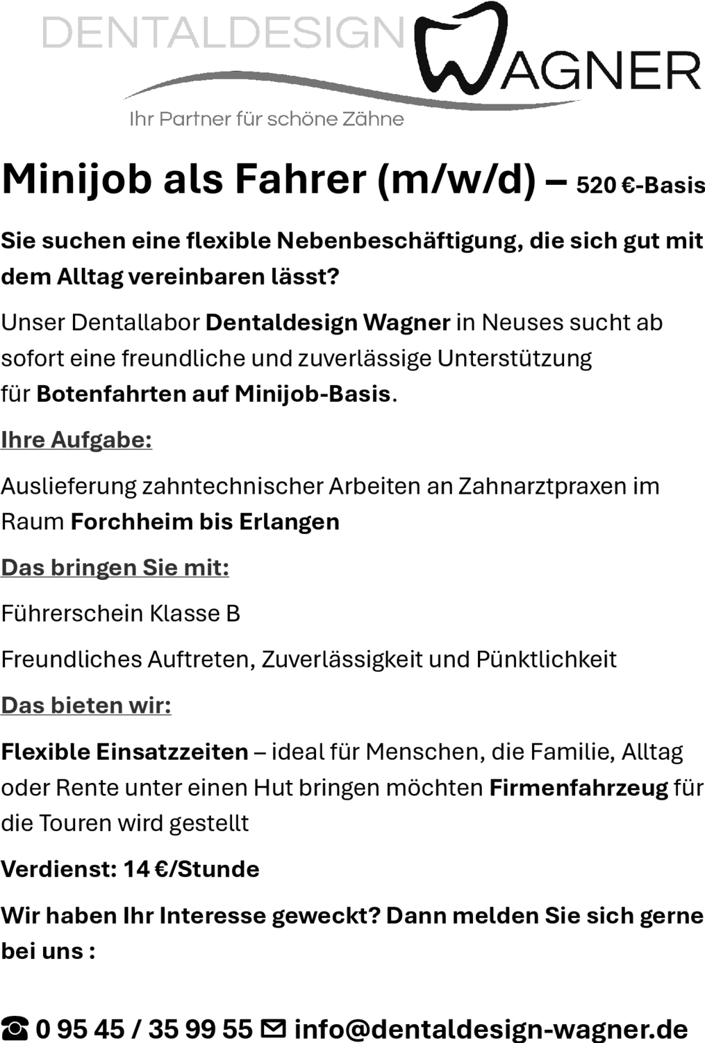 Minijob als Fahrer (m/w/d)