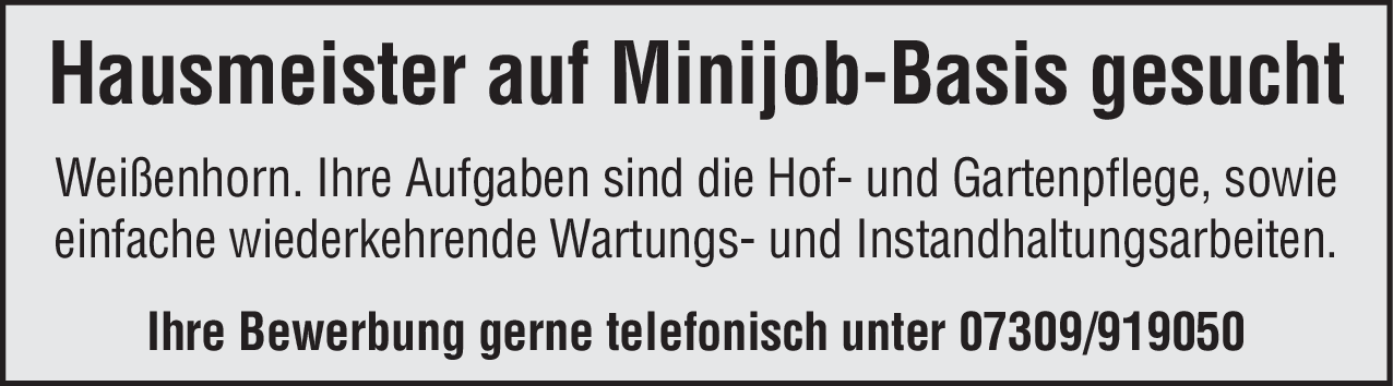 Hausmeister (m/w/d)