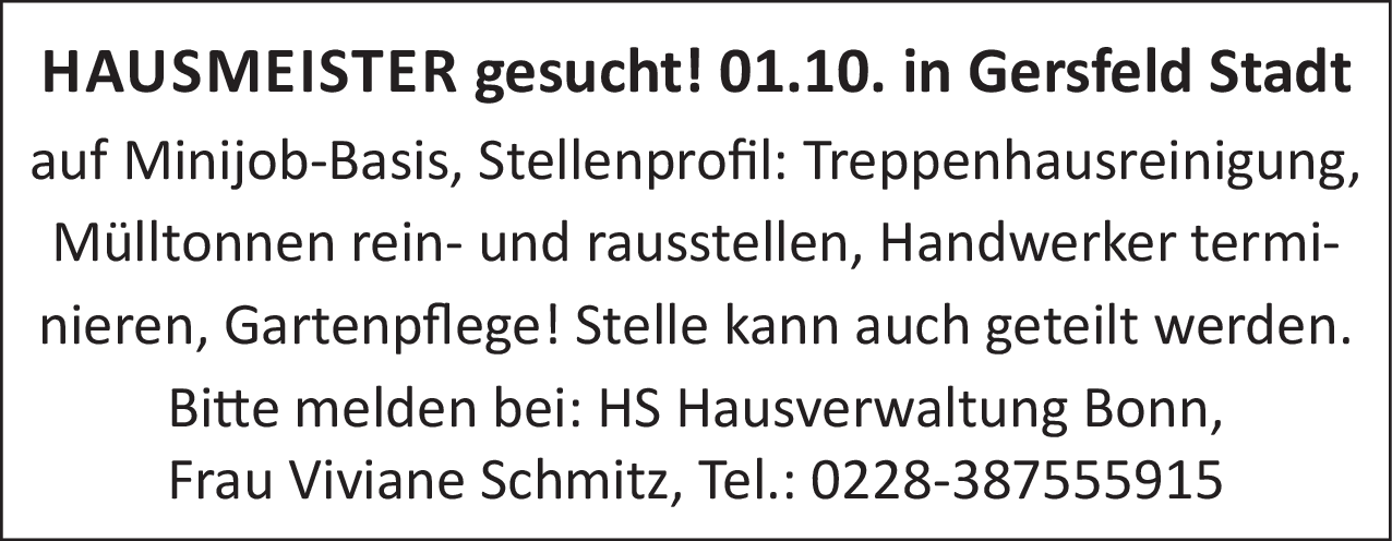 Hausmeister (m/w/d)