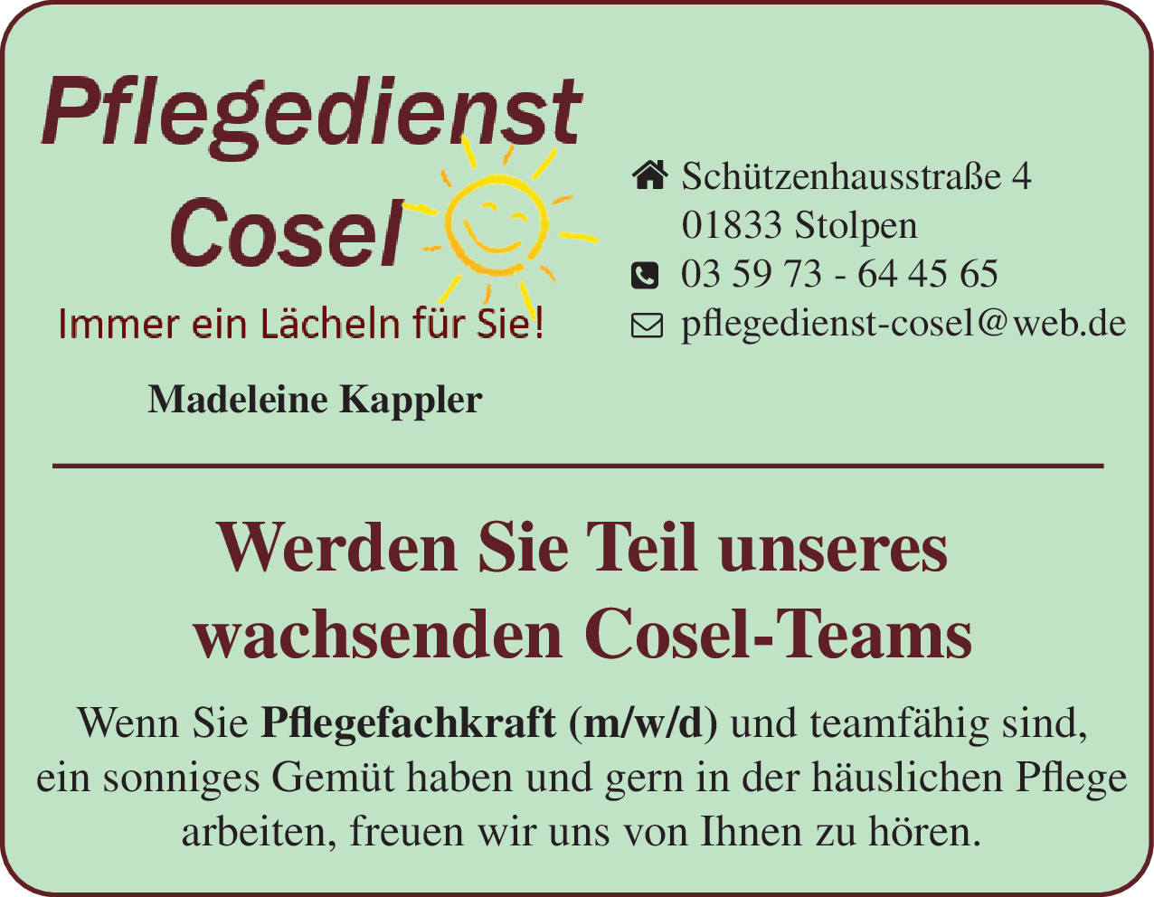 Pflegefachkraft (m/w/d)