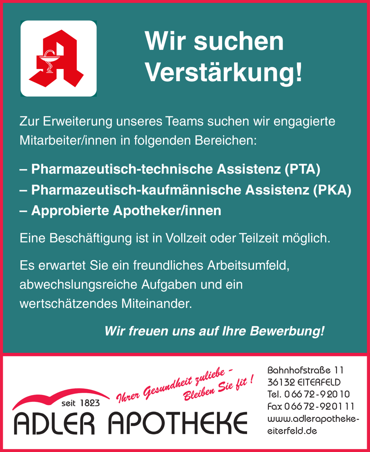 Pharmazeutisch-kaufmännische Assistenz (m/w/d)