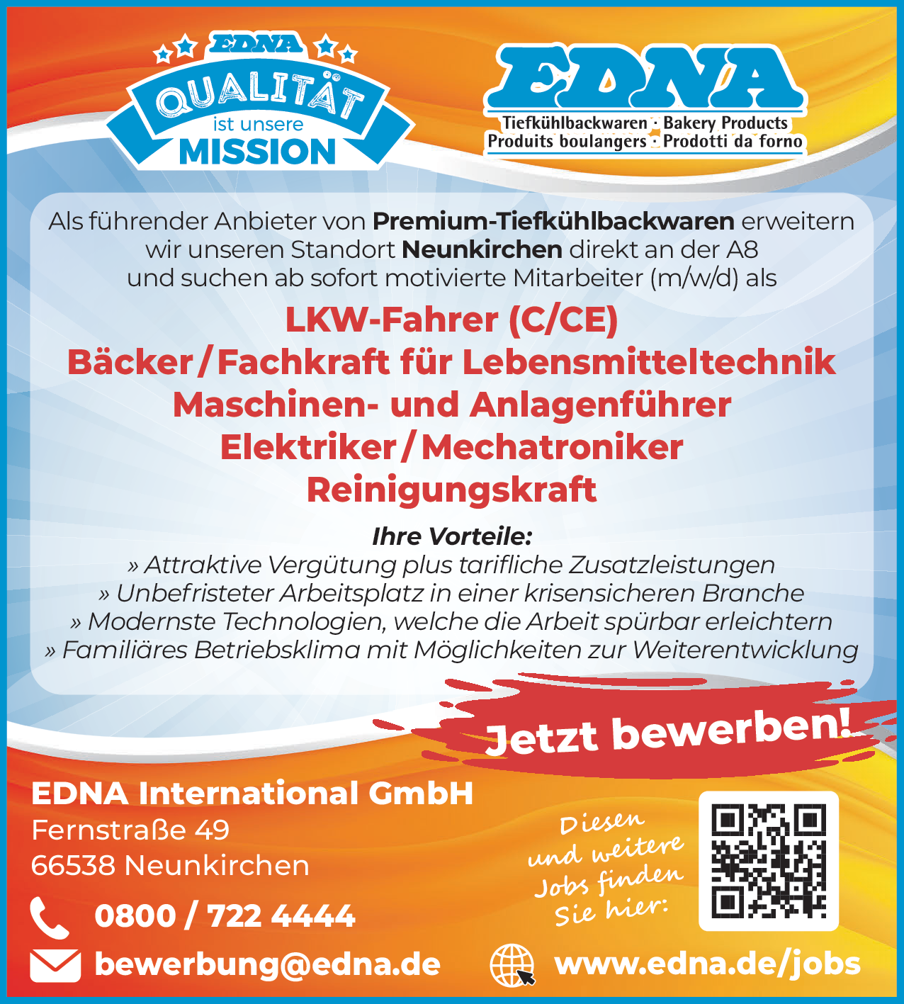 Bäcker / Fachkraft für Lebensmitteltechnik (m/w/d)