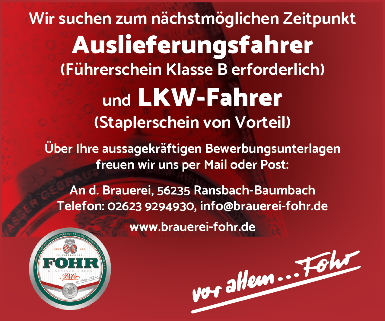 LKW-Fahrer (m/w/d)