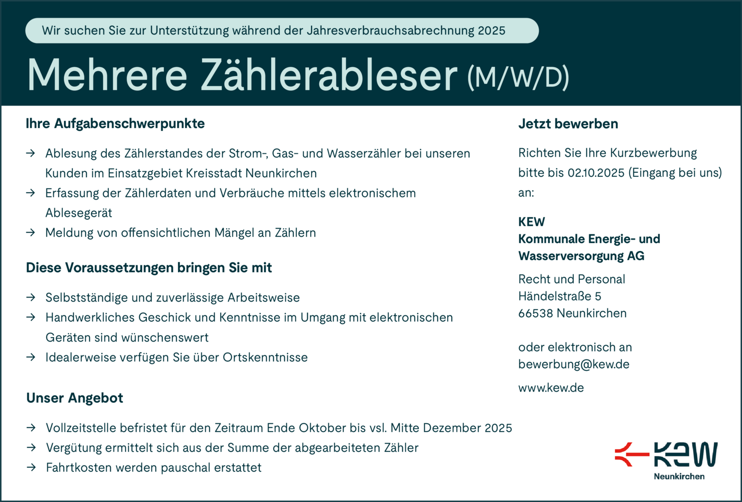 Mehrere Zählerableser (m/w/d)