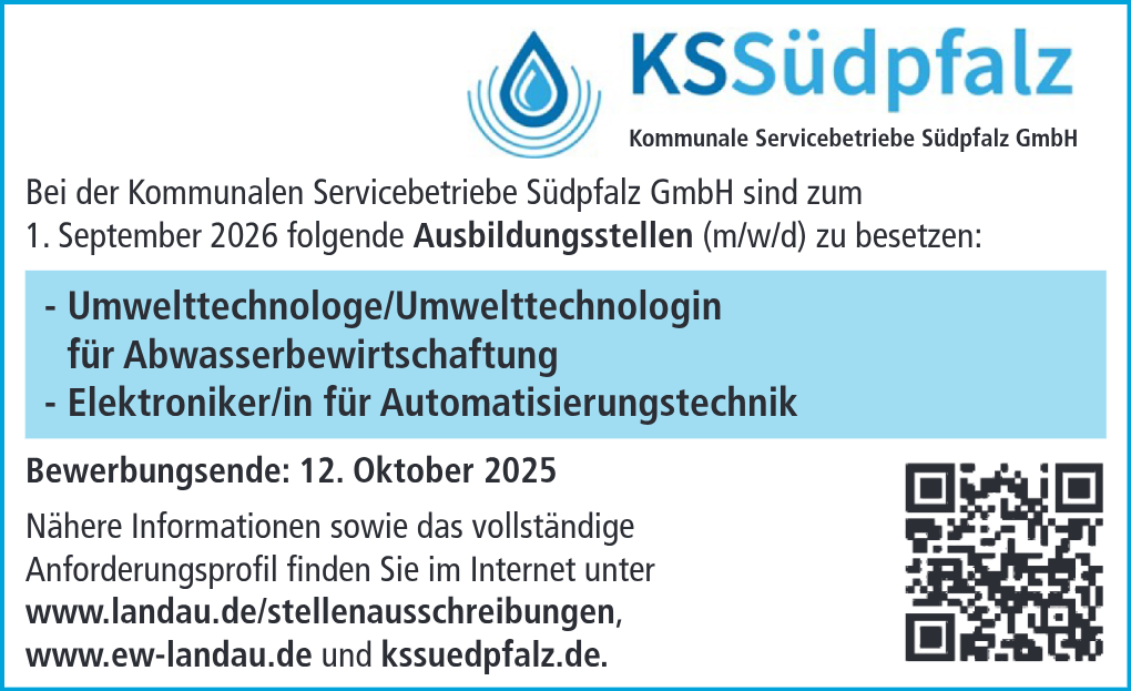 Umwelttechnologe/Umwelttechnologin für Abwasserbewirtschaftung (m/w/d)