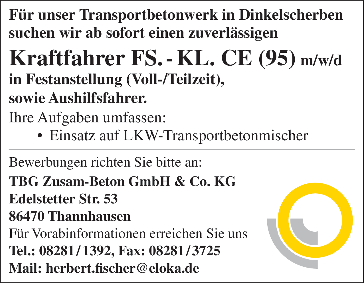 Aushilfsfahrer (m/w/d)